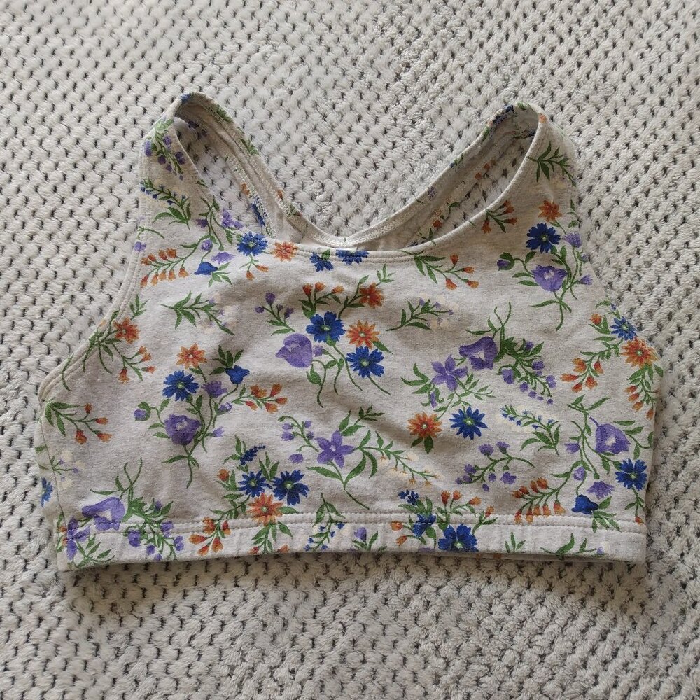 Basic Editions Vintage Floral Racerback Sports Bra Size XL